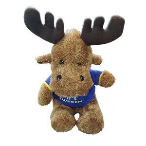 Skogstokig Moose Plush Souvenir With Blue Shirt